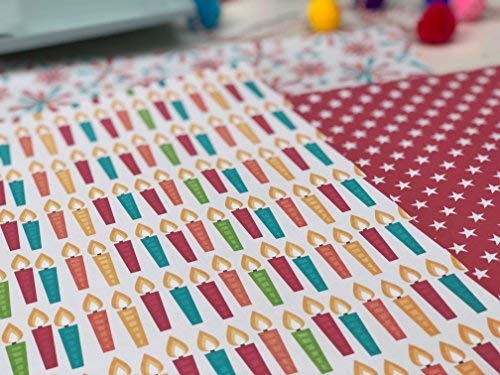 Miss Kate Cuttables Birthday Scrapbook Paper Pack - 16 Sheets Premium 12x12 Single-Sided Pattern Paper for Card Making, DIY Crafts & Memory Albums - Perfect for Party Decorations & Gift Wrapping