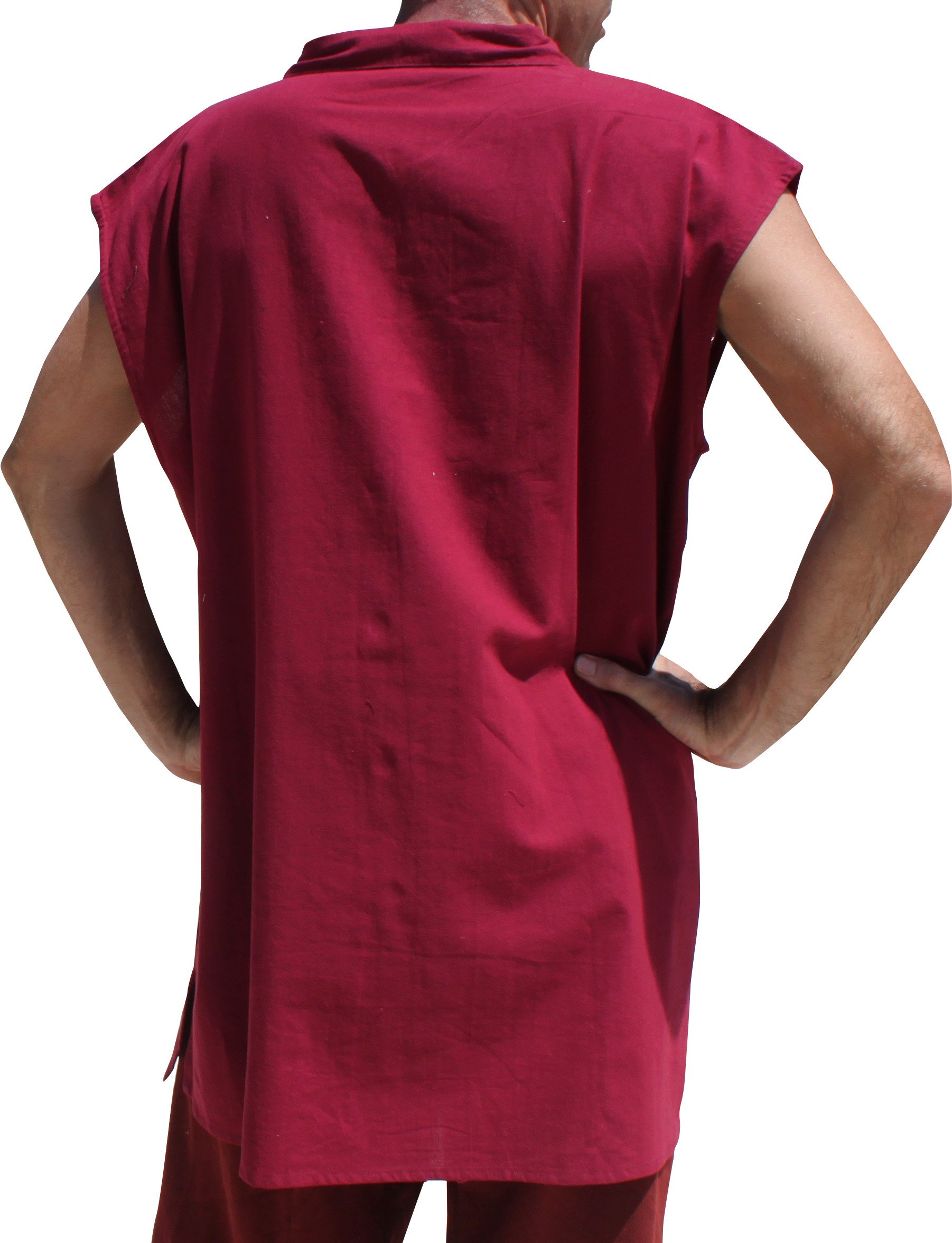 Men's Long Sleeveless Renaissance Poets Collar Cotton Shirt - Plus Size for Historical Reenactment & Medieval Costume Parties