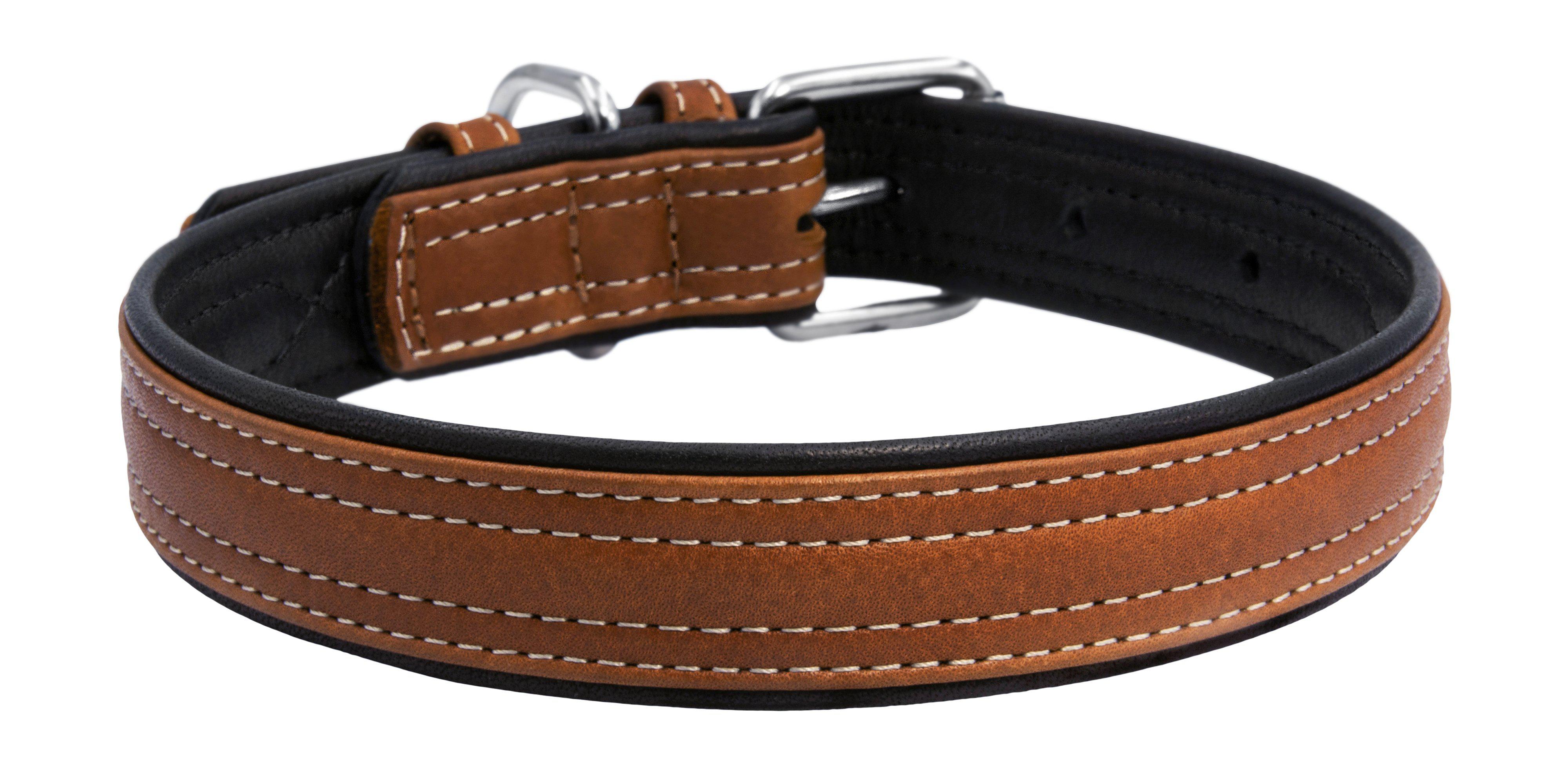 Premium Genuine Leather Dog Collar for Medium Dogs - Adjustable & Durable Pet Collar with Metal Buckle, Brown - Perfect for Daily Walks, Training & Outdoor Adventures