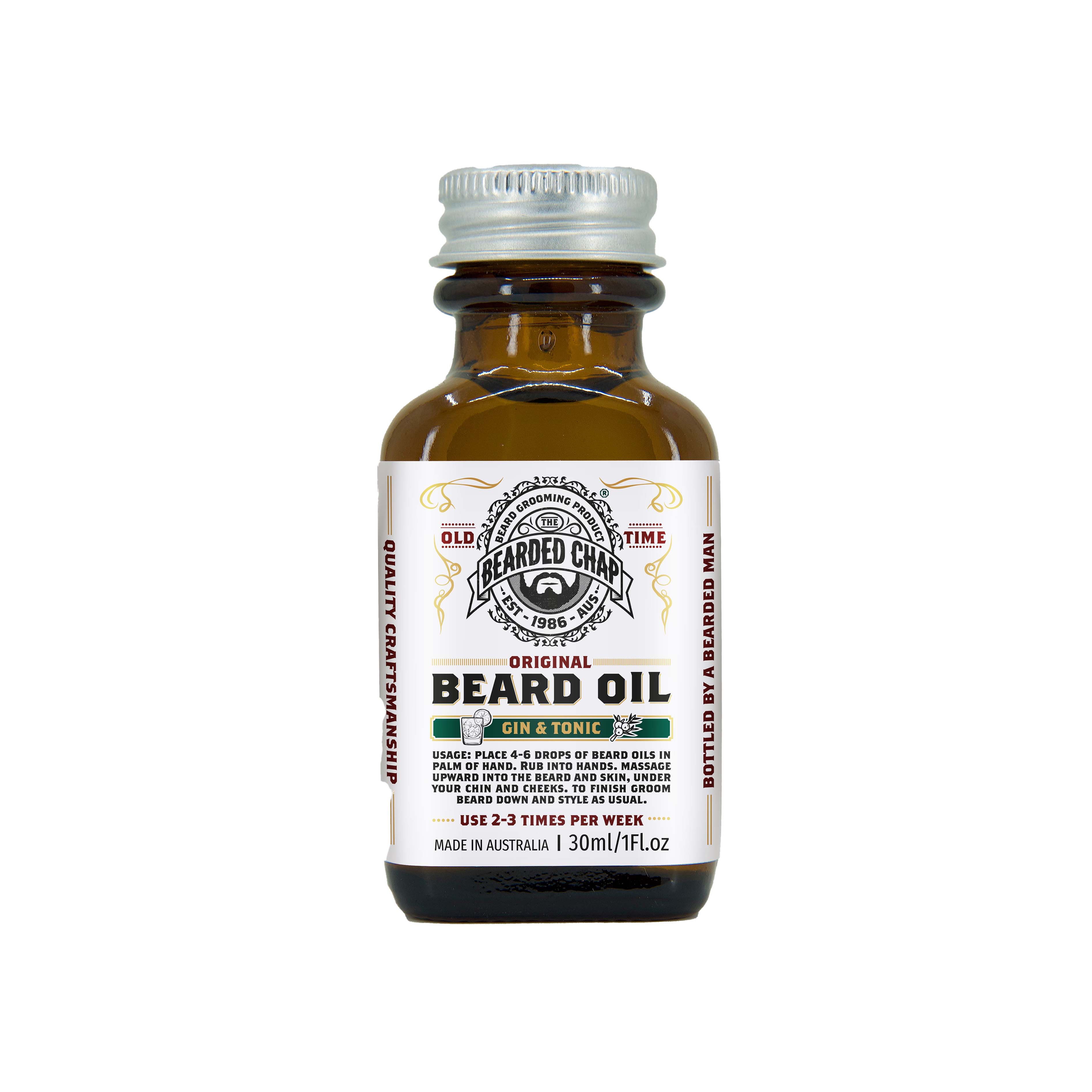 Premium Gin & Tonic Scented Beard Oil for Men - Natural Conditioning & Grooming - Perfect for Daily Use & Special Occasions