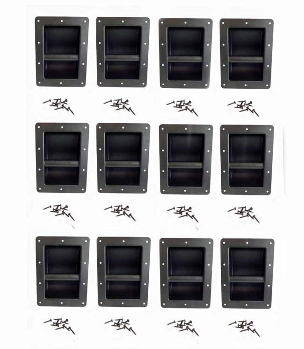 12 Pack H1105 Steel Bar PA Monitor Speaker Cabinet Handle Screws - Heavy Duty Metal Handles for Audio Equipment, Studio Monitors & Speaker Boxes