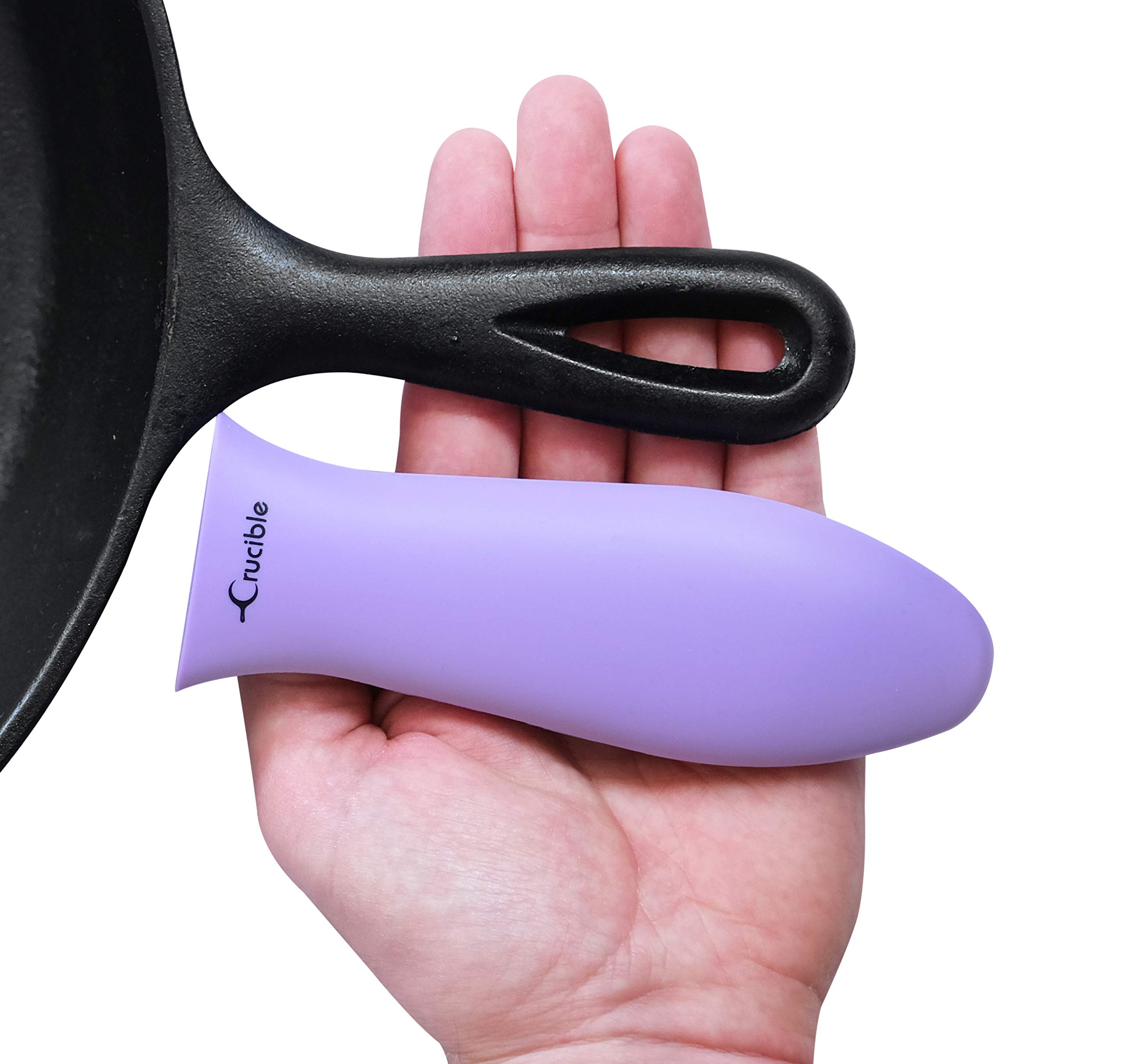 Heat-Resistant Silicone Handle Holders for Pots and Pans - Large Purple Kitchen Grips for Cooking, Baking, and Serving - Safe & Durable Oven Mitt Alternative