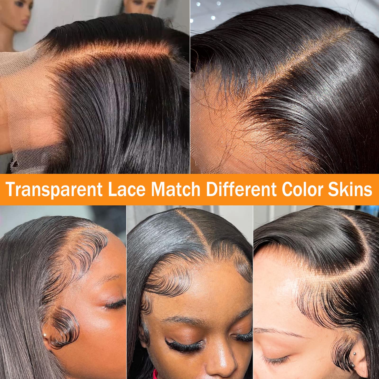 13x4 Straight Lace Front Wigs Human Hair - HD Lace Frontal Wigs with Pre-Plucked Hairline & Baby Hair - 150% Density 30 Inch Straight Human Hair Wigs for Black Women - Perfect for Daily Wear, Special Occasions & Protective Styling