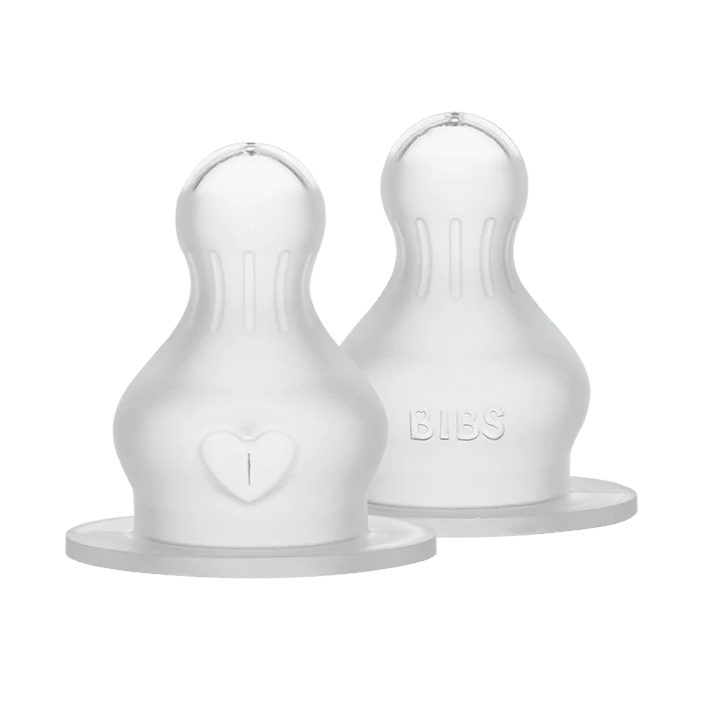 2 Pack Silicone Baby Bottle Replacement Nipples - Soft & Durable Bibs for Newborns & Infants - Perfect for Breastfeeding, Formula Feeding & On-the-Go Use