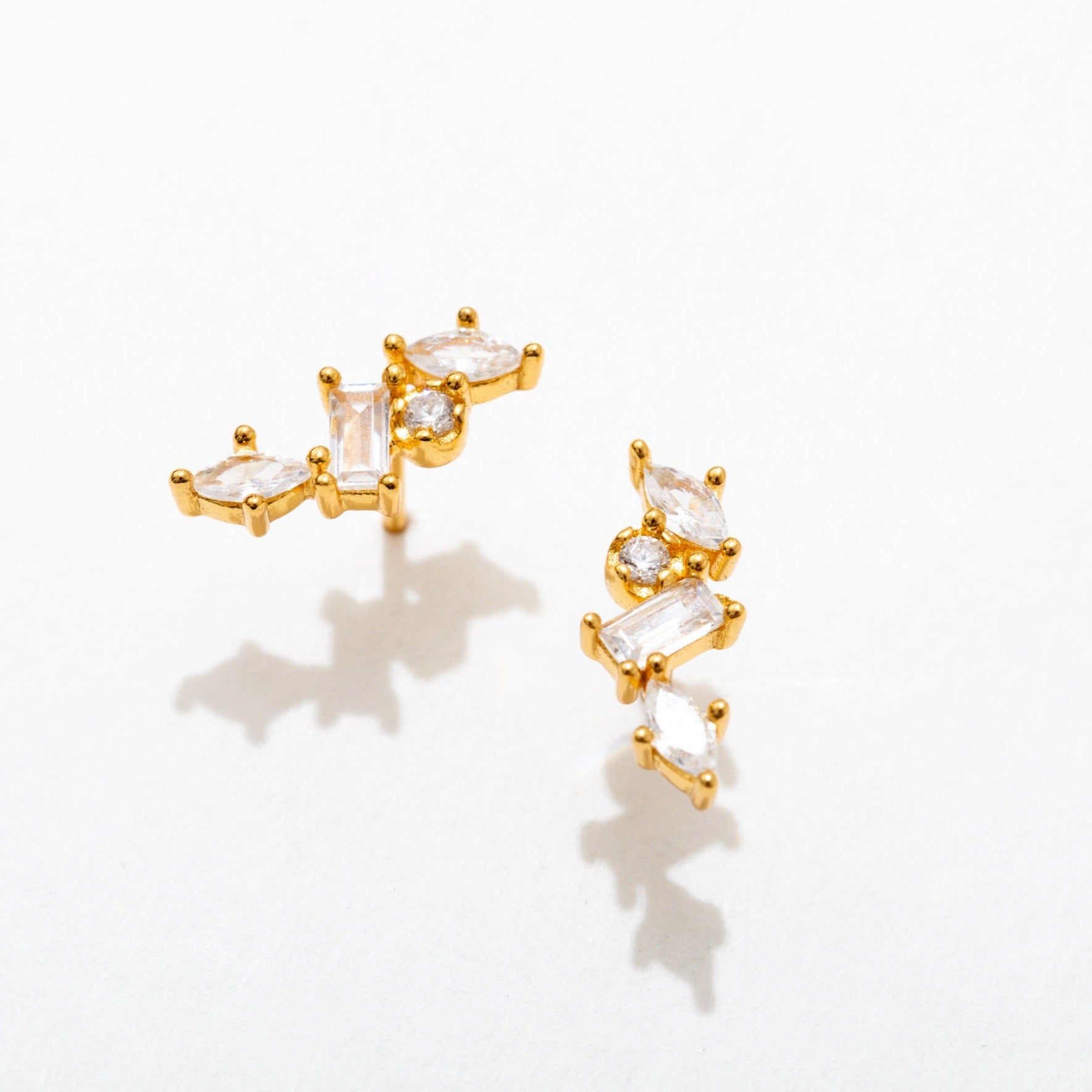 Cluster Stud Earrings for Women - Sparkling Cubic Zirconia Studs for Everyday Wear & Special Occasions