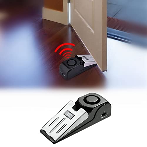 120DB Security Door Stop Alarm - Heavy Duty Door Stopper with Loud Alarm for Travel, Hotel, Apartment & Home Safety - Anti-Burglar Floor Wedge Doorstop for Enhanced Security