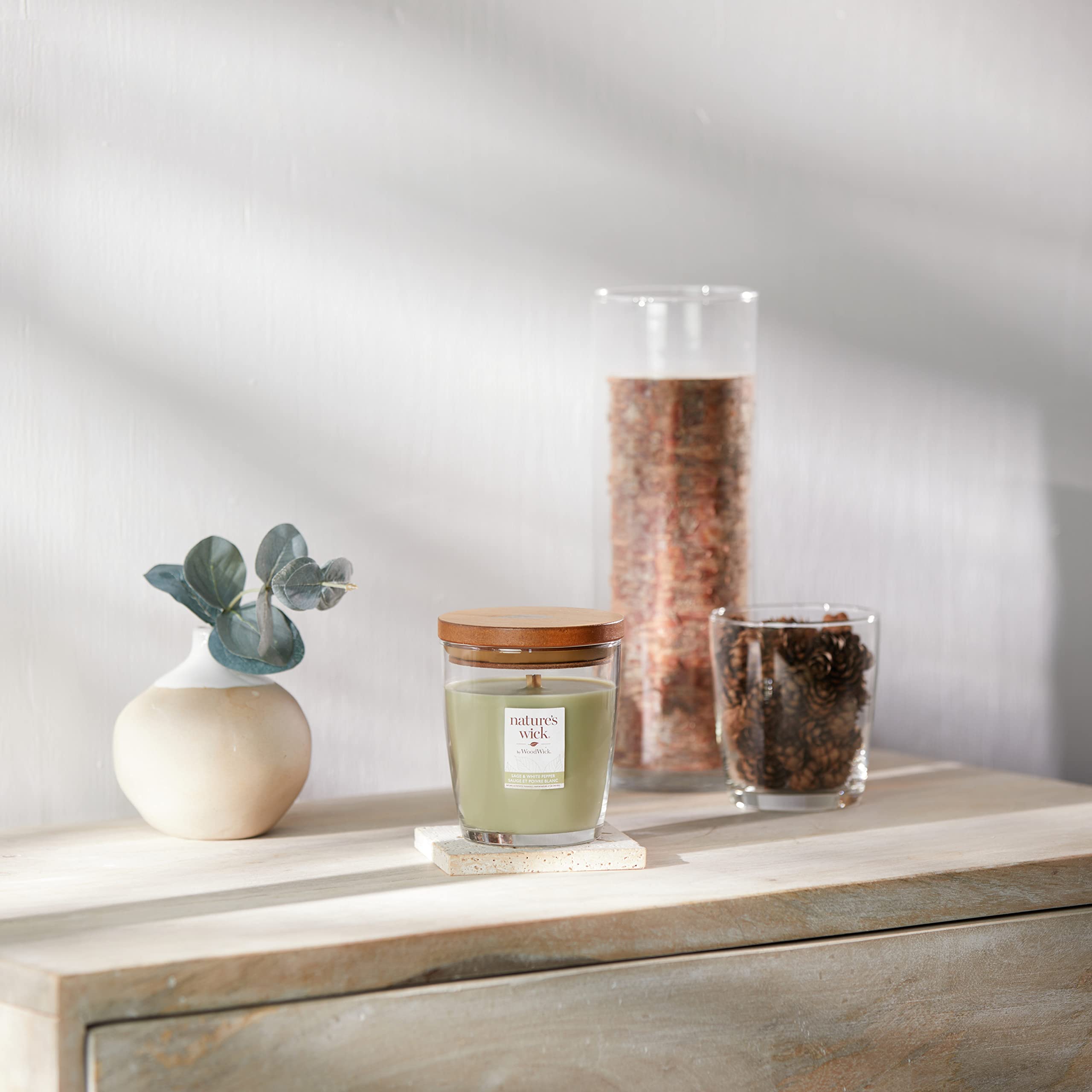 Nature's Wick Sage & White Pepper Scented Candle - 10oz Aromatherapy Soy Wax Candle for Relaxation, Meditation & Home Decor