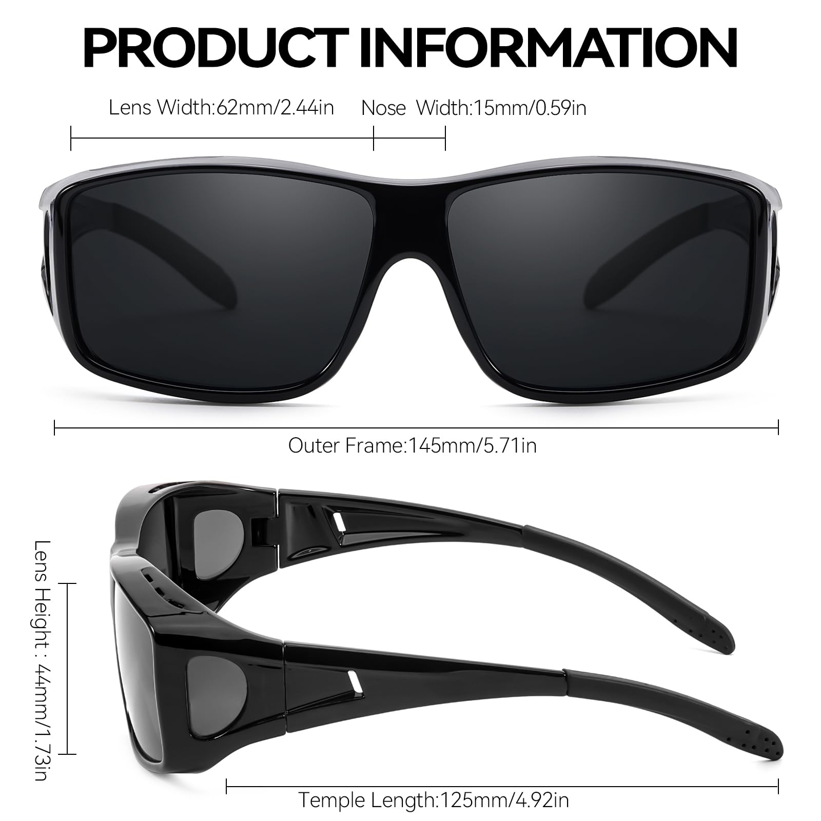LVIOE Polarized Fit Over Sunglasses for Women & Men – UV400 Protection, Over Glasses Design – Perfect for Driving, Fishing & Outdoor Activities (LS0312)