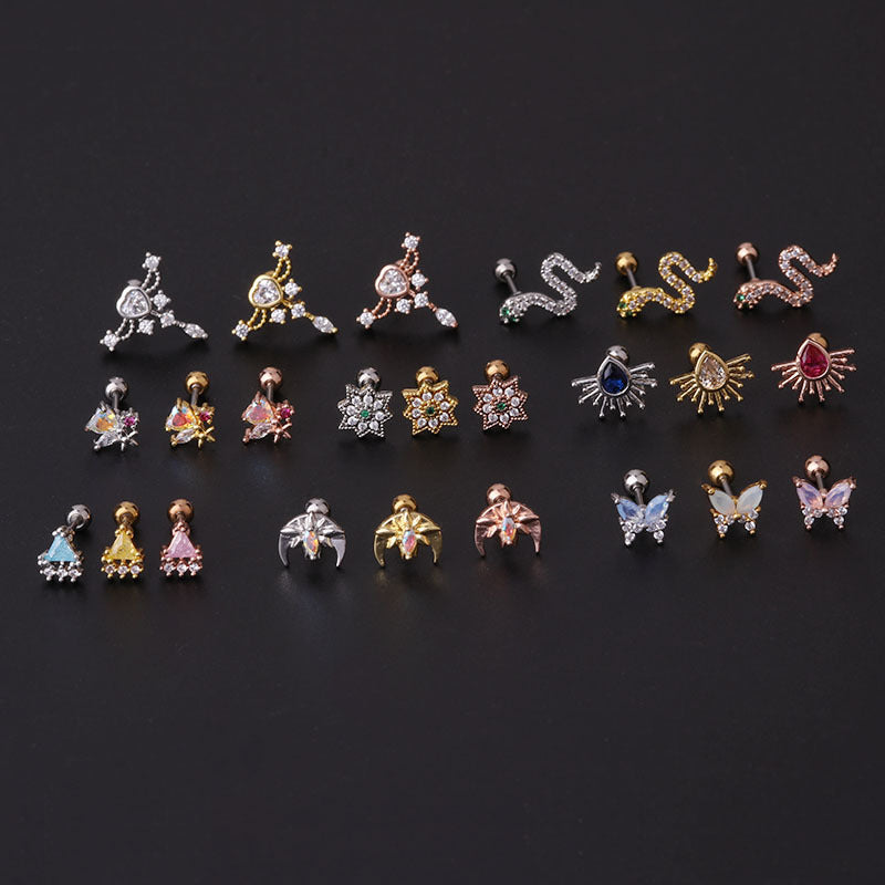 20G Cartilage Tiny Stud Earrings - Animal Shaped Piercing Jewelry for Women | Perfect for Daily Wear, Parties & Gifts