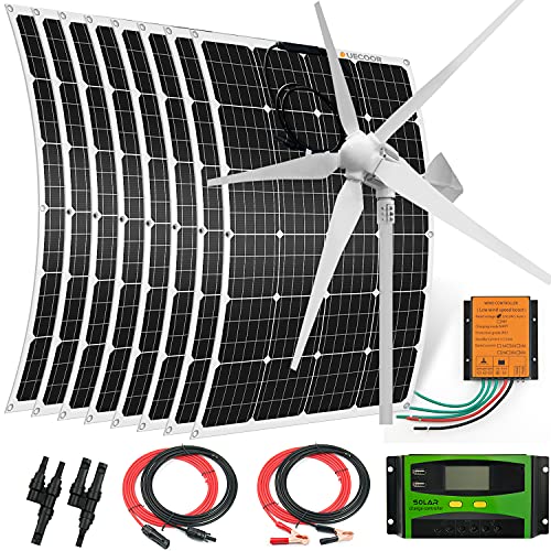 8PCS Solar Panels+1000W Wind Turbine Kit2