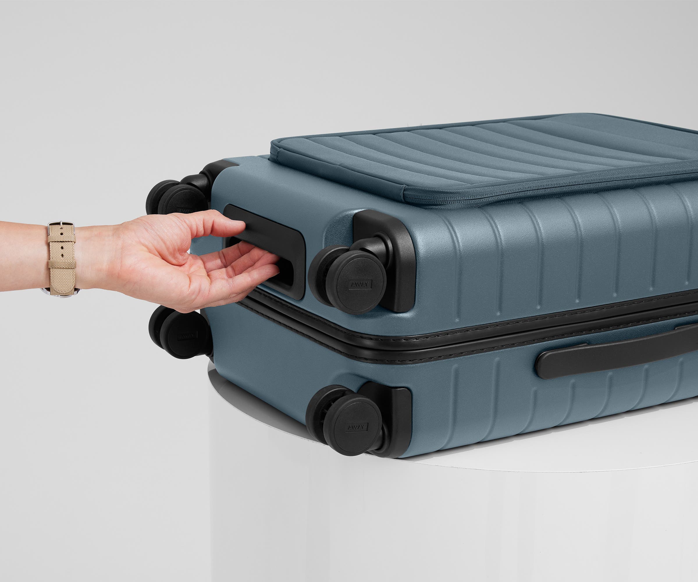 Executive Bigger Carry On Luggage in Coast Blue - Perfect for Business Travel & Weekend Getaways