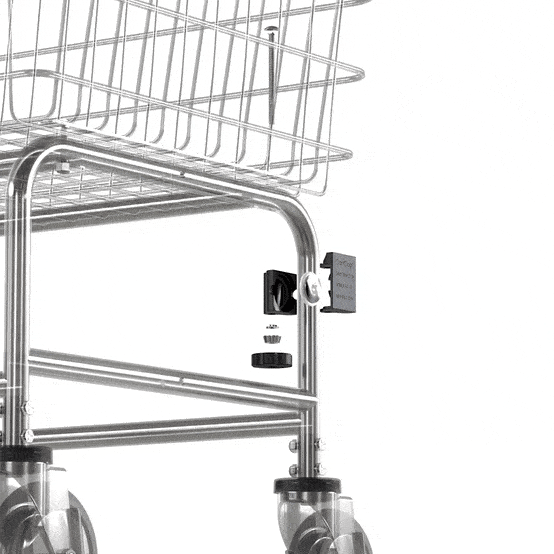 CARTCOP Laundry Cart Tracking Mount - 4 Pack Set for Efficient Laundry Room Organization | Perfect for Hotels, Hospitals & Commercial Laundry Facilities