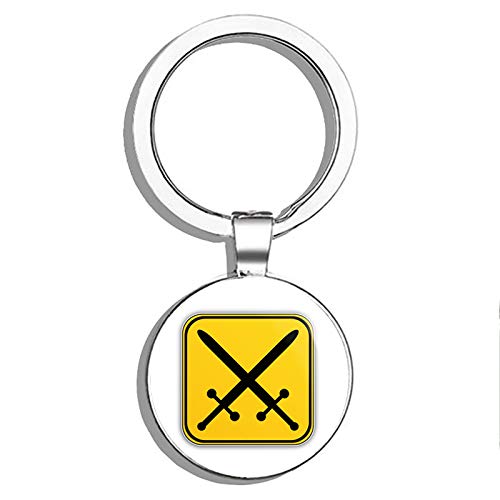 Double Sided Stainless Steel Sword Sign Keychain - Durable Key Ring Holder with Car Key Finder | Perfect for Key Organization, Gift Giving & Medieval Enthusiasts