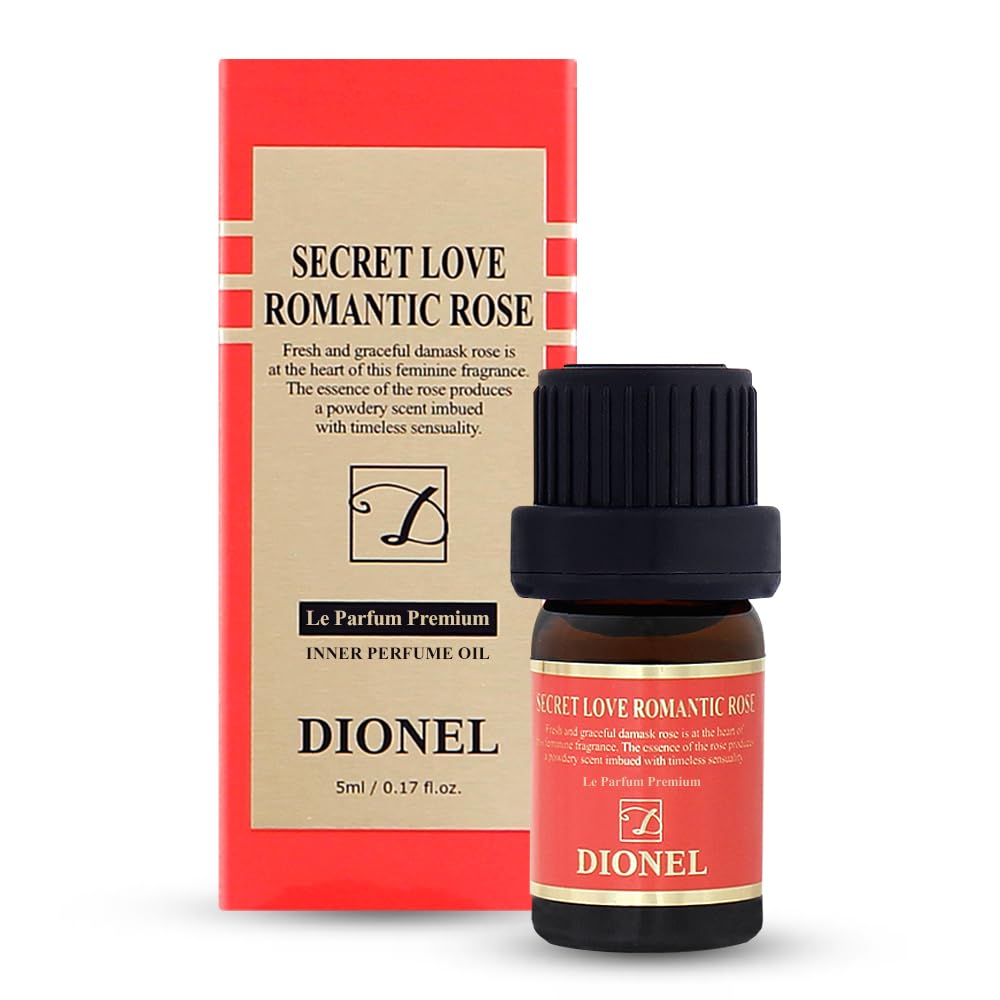 Romantic Rose Perfume Oil for Women - Dionel Secret Love Long-Lasting Feminine Fragrance with Rich Rose Scent (5ml/0.17fl.oz) - Perfect for Underwear, Lingerie & Everyday Elegance
