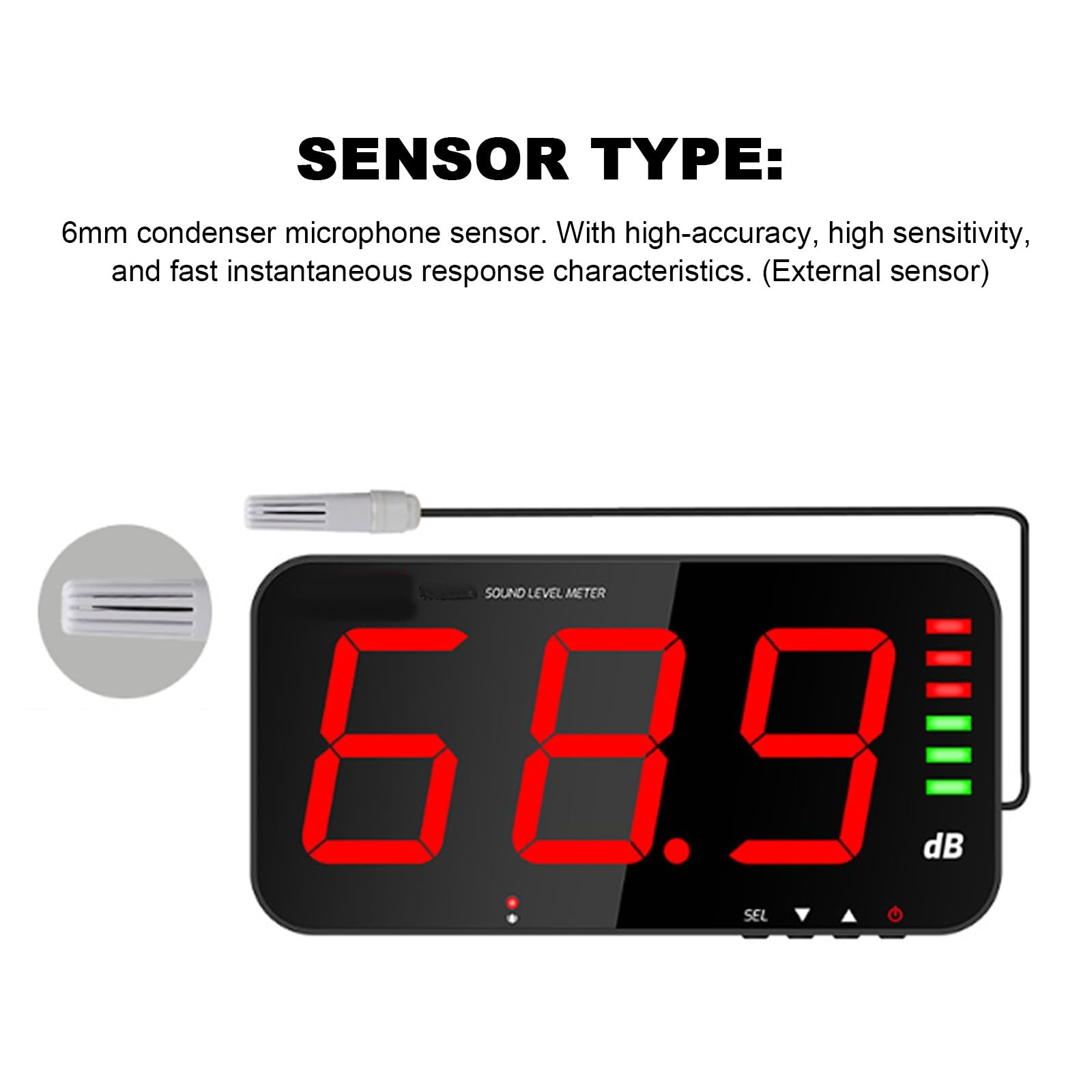 Digital Sound Level Meter with Temperature & Humidity Sensor - 13