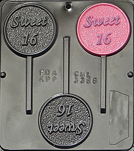 Sweet 16 Lollipop Chocolate Candy Mold Set - 3386 Candy Making Kit for DIY Treats, Birthday Parties & Baking Decorations - Perfect for Chocolate, Candy, Soap & Candle Making
