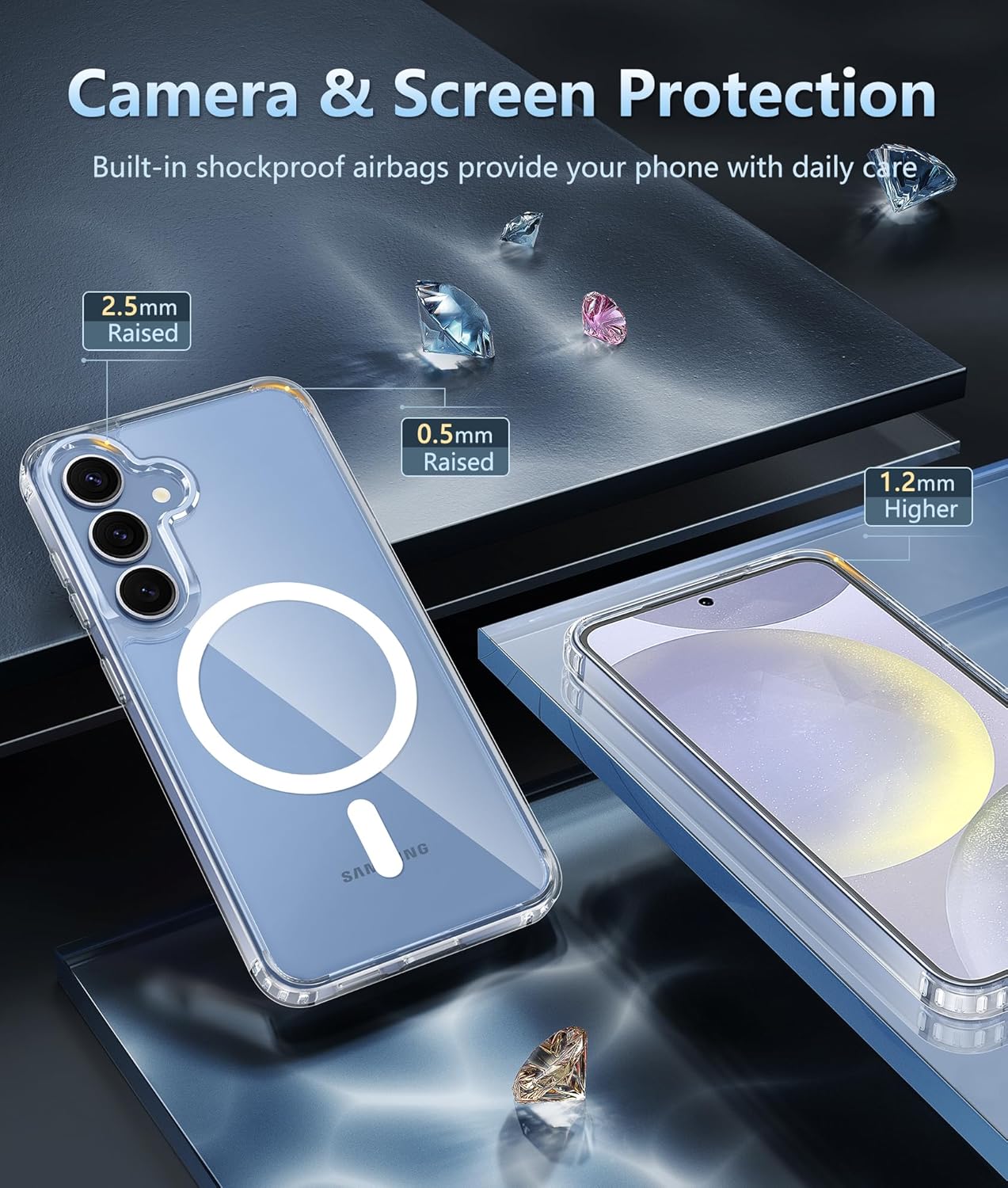 Samsung Galaxy S25 Plus Case - Military Grade Drop Proof, Shockproof & Transparent Cover - Perfect for Outdoor, Travel & Everyday Protection