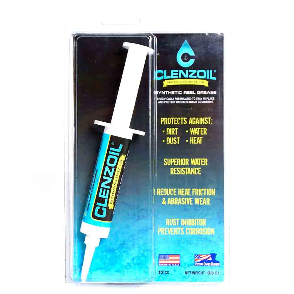 Clenzoil Synthetic Reel Grease 1/2OZ Syringe - Premium Fishing Reel Lubricant for Smooth Casting & Long-Lasting Protection - Ideal for Saltwater & Freshwater Fishing Gear Maintenance