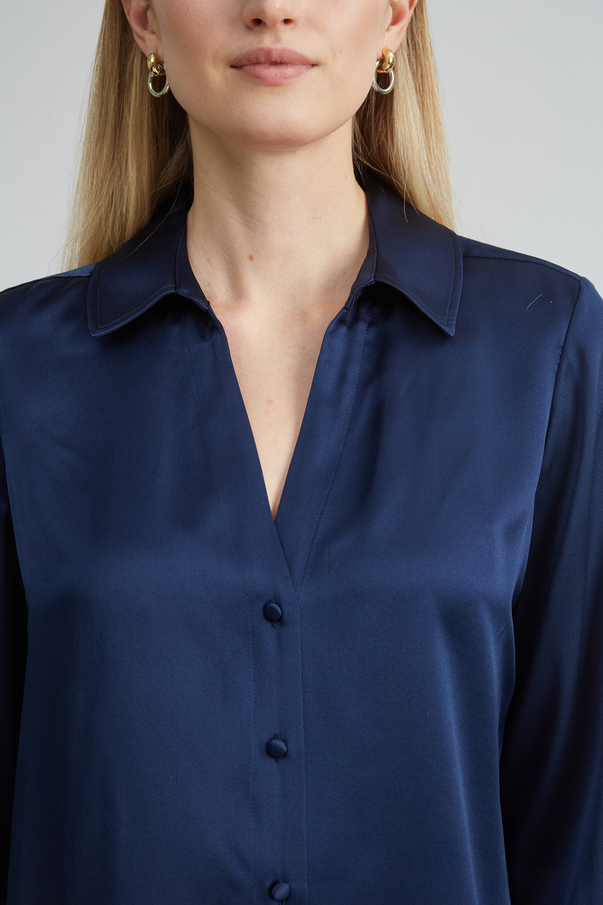 Silk Satin Button Down Shirt for Women - Elegant Long Sleeve Blouse for Office, Party & Formal Wear - Soft & Shiny Business Casual Top