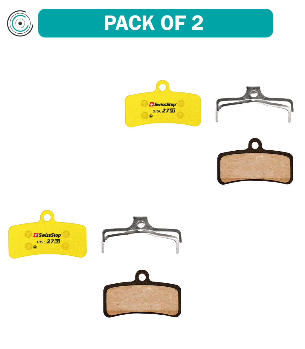 2 Pack SwissStop RS 27 Disc Brake Pads - Compatible with Shimano 4-Piston & Downhill D-Shape Bikes | High-Performance Braking for Mountain & Road Cycling