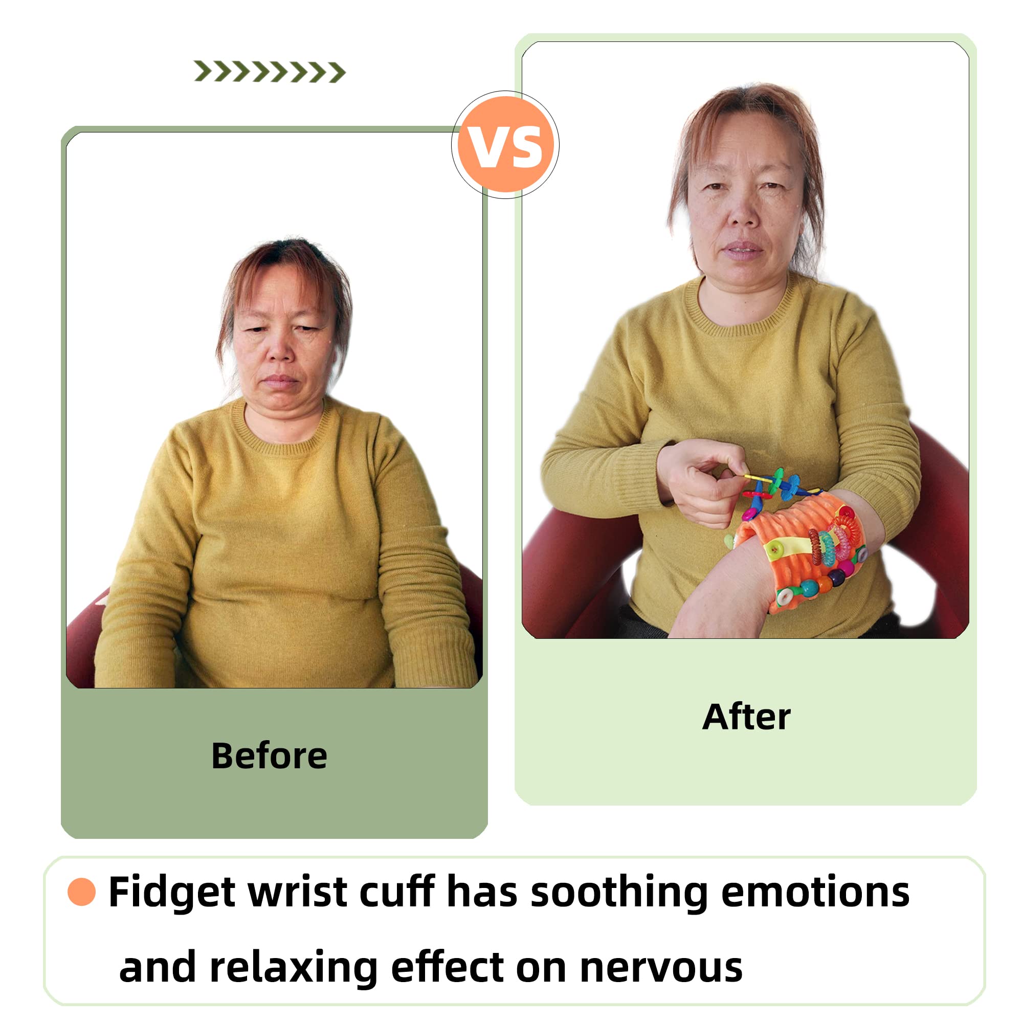 Sensory Toys for Alzheimer's and Dementia Patients - Anxiety Relief Fidget Wrist Cuff & Arm Pillow for Autism, Stress, and Cognitive Therapy - Perfect for Calming, Therapy Sessions, and Home Care