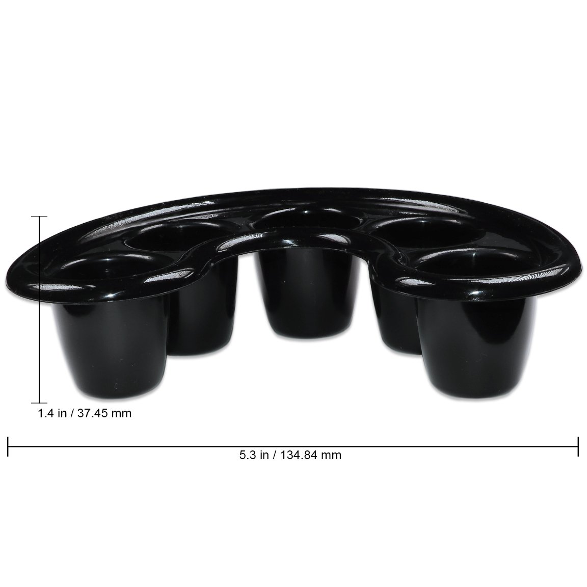 Beauticom Professional Nail Art Manicure Bowls - 5 Finger Hand Soak Treatment Tray for Pedicure & Spa (Black, 1 Piece) - Perfect for Salon, Home Nail Care & DIY Manicure Kits