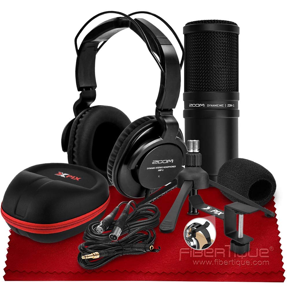 Zoom ZDM-1 Podcast Microphone Kit with Professional Headphones, Pop Filter, XLR Cable & Desk Stand - Complete Studio Recording Bundle for Podcasters, Streamers & Voice Over Artists (Perfect for Home Studios & Professional Broadcasting)