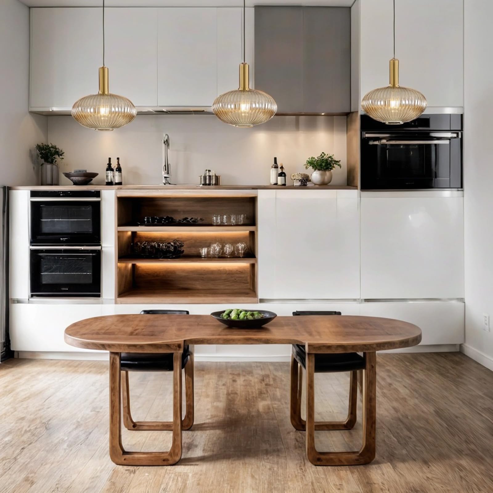 Modern Farmhouse Striped Glass Pendant Light - 11.81