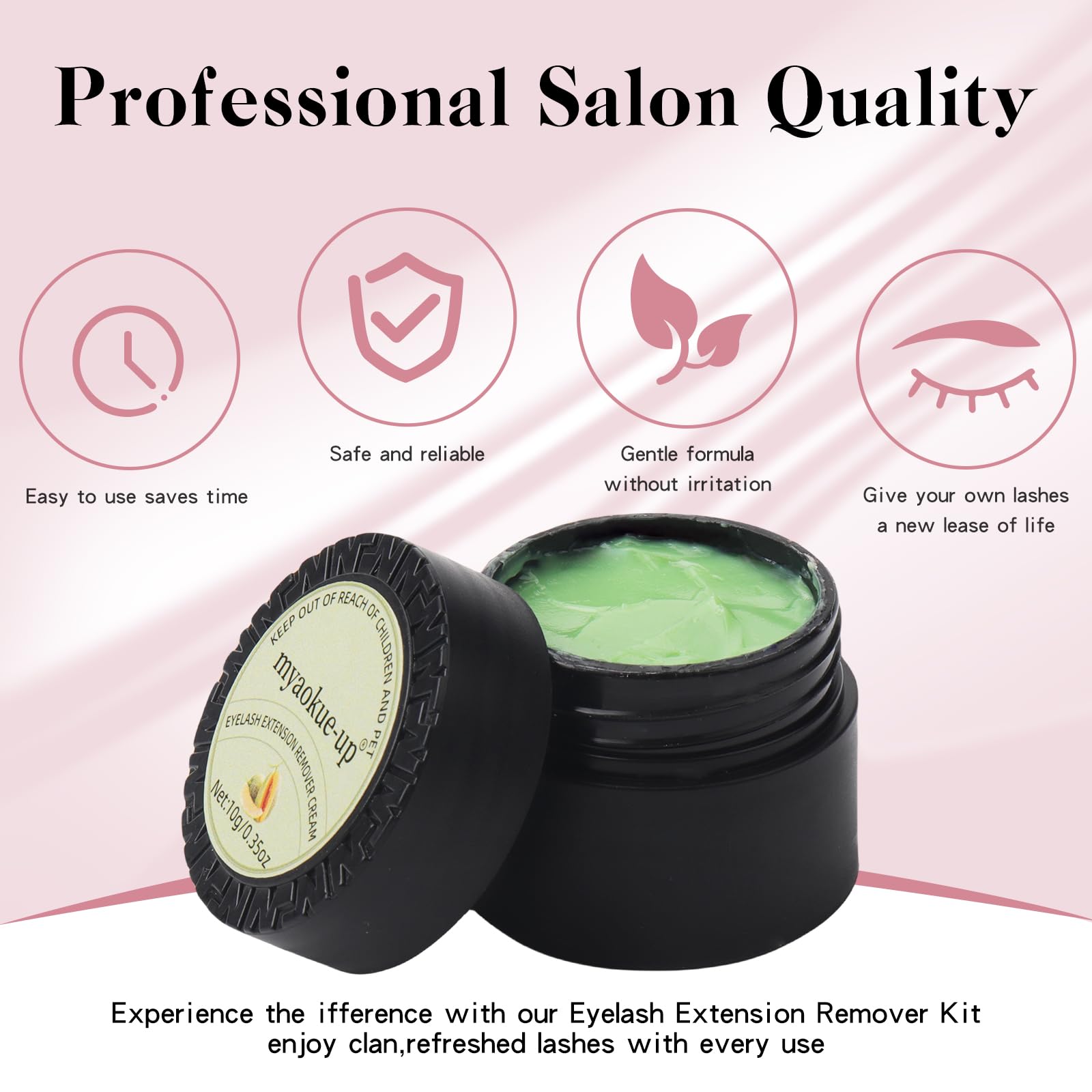 Professional Eyelash Extension Remover Kit - 10ML Cantaloupe Scented Lash Glue Dissolver | Includes Eye Patches & Microswab Brushes | Gentle Formula for Sensitive Eyes | Fast-Acting, No Irritation | Perfect for Salon & Home Lash Removal
