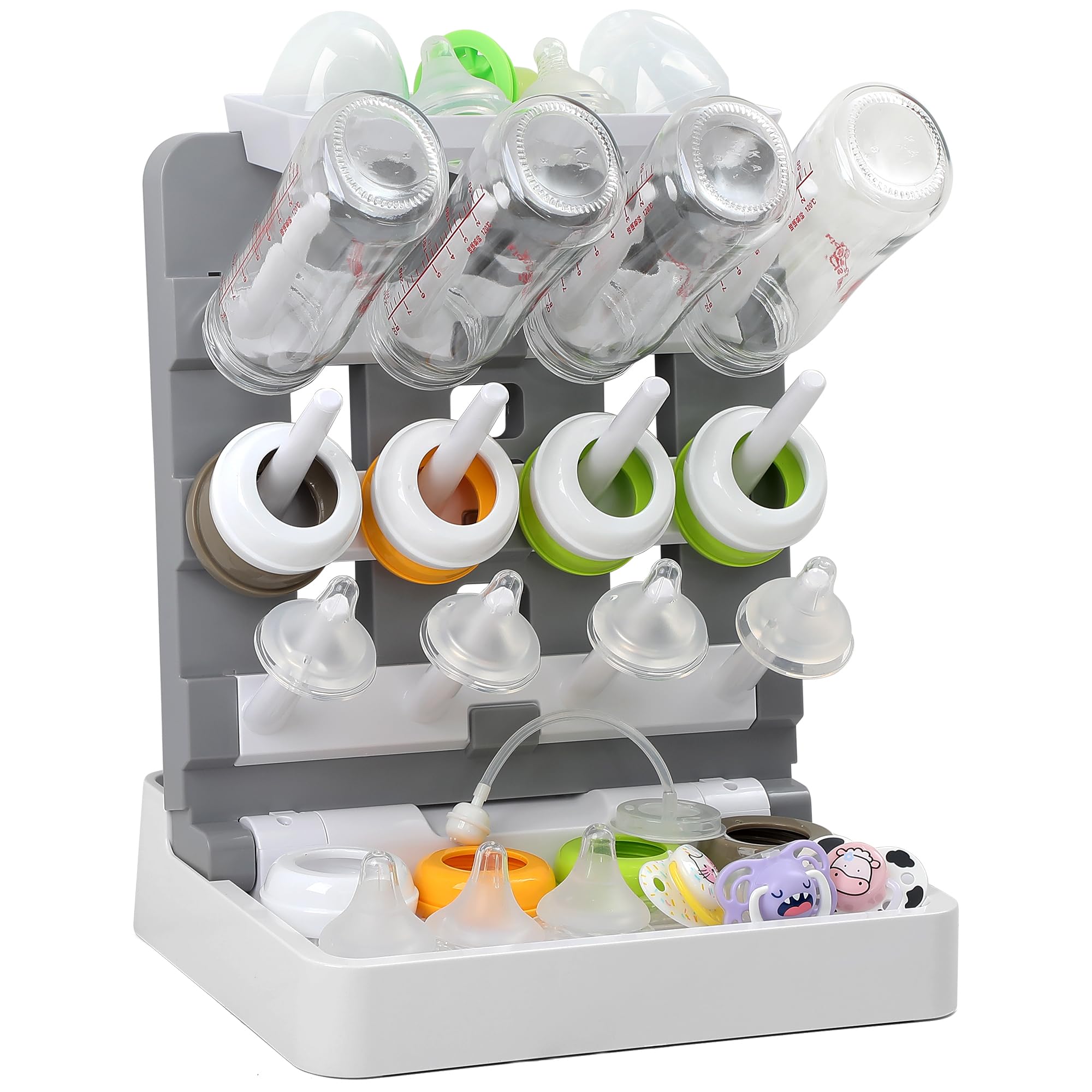 **Vertical Baby Bottle Drying Rack - Space-Saving Countertop Holder for 12 Bottles & Cups | Perfect for Nursery, Kitchen, and Travel**