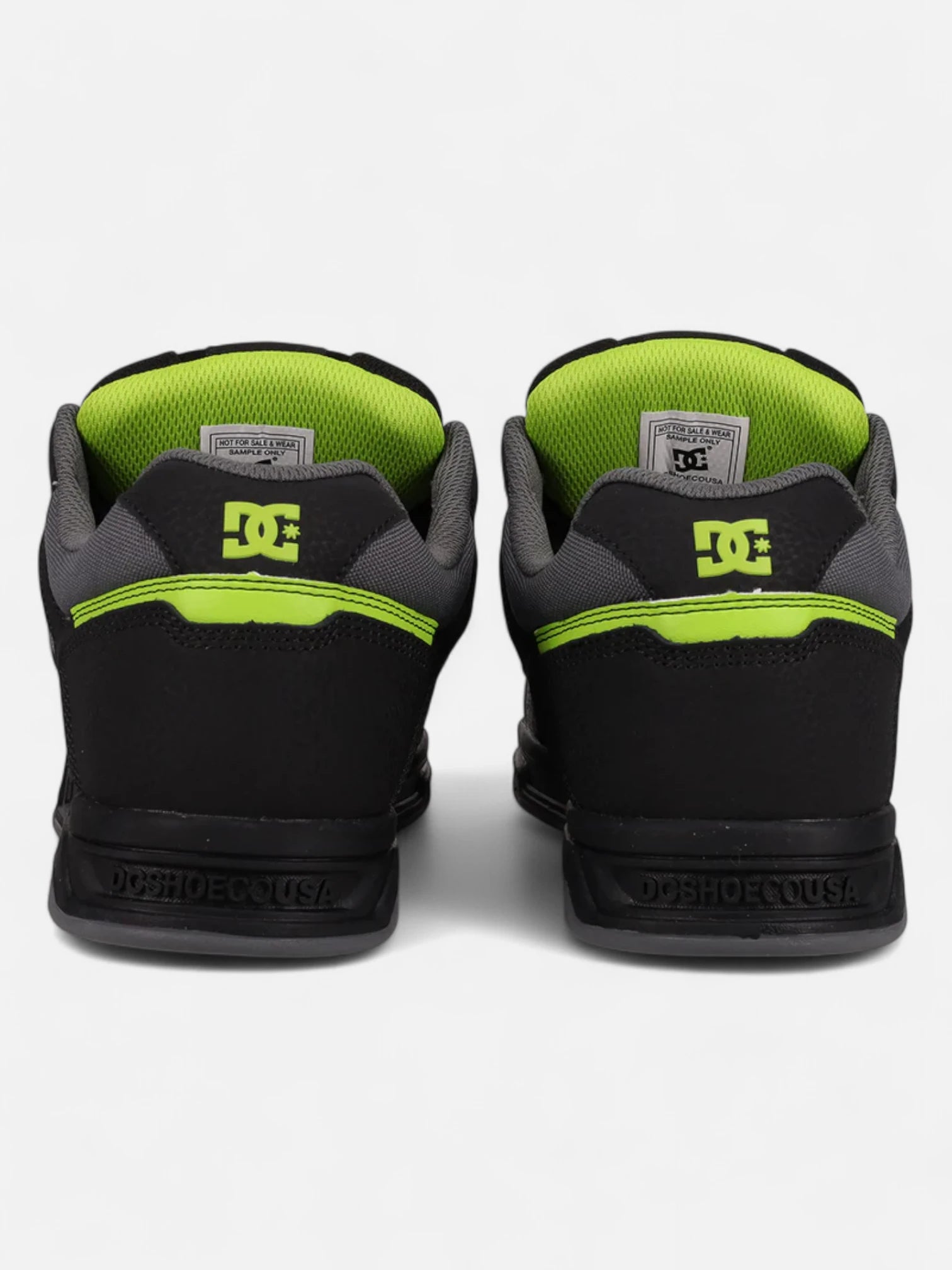 DC Stag Skate Shoes for Men - Black & Lime Green Sneakers for Skateboarding, Streetwear & Casual Wear
