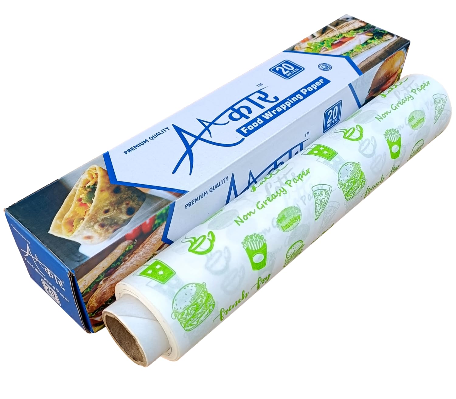 Aakar 20 Meters Food Wrapping Butter Paper - Premium Baking Parchment for Cookies, Cakes & Pastries - Non-Stick, Greaseproof & Printed Design - Perfect for Home Baking, Party Treats & Gift Packaging