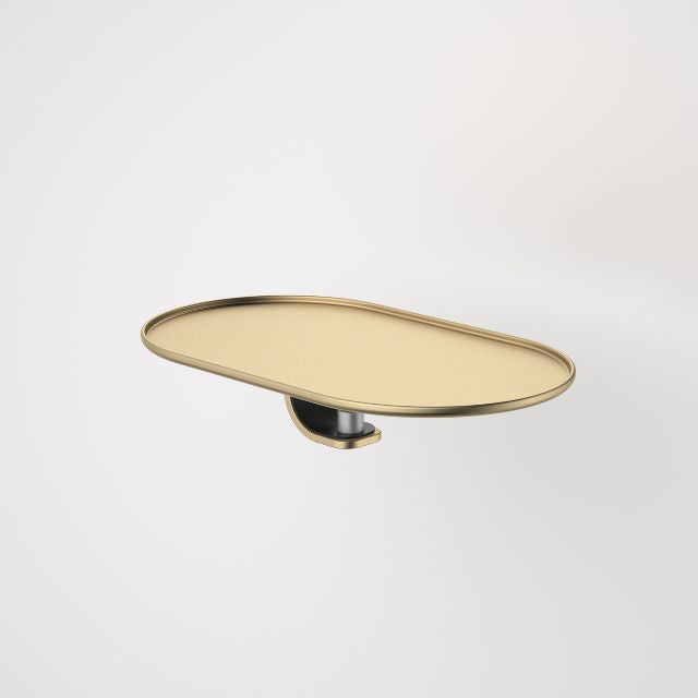 Caroma Urbane II Universal Accessory Shelf in Brushed Brass - Bathroom Storage Organizer for Toilet Paper, Towels & Essentials