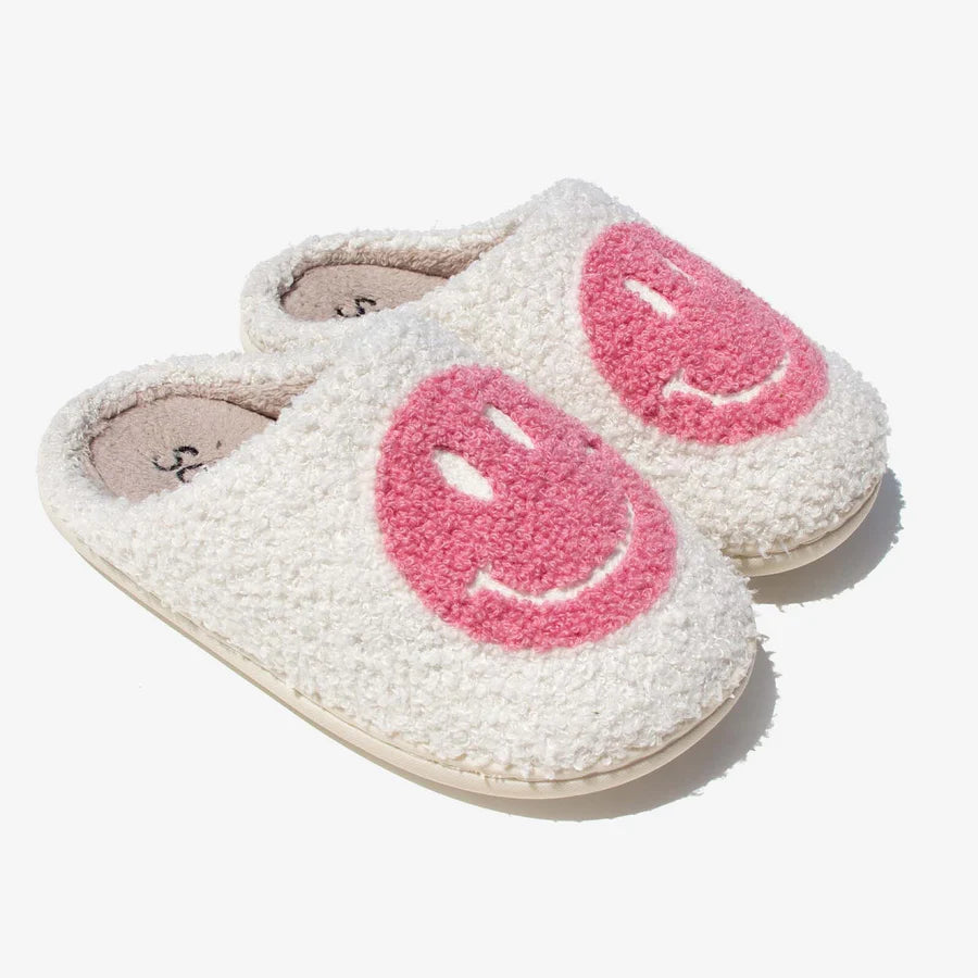 So Danca Pink Smile Face Slippers - Comfortable Ballet Dance Slippers for Women & Girls - Perfect for Dance Class, Practice & Home Wear