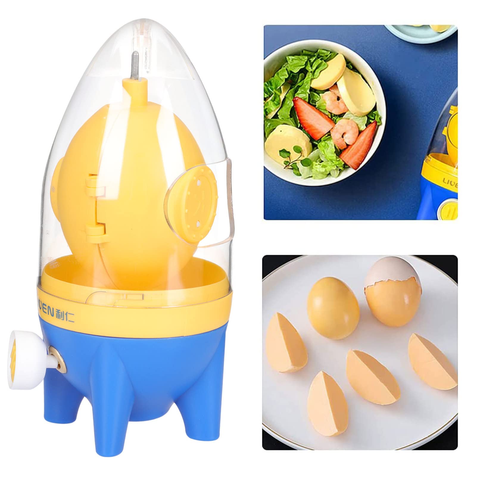 HEMOTON Handheld Egg Whisk - Manual Egg Beater for Scrambling, Mixing Yolks & Whites - Perfect for Hard Boiled Eggs, Baking, Cooking & Kitchen Prep - Essential Kitchen Gadget for Home Chefs & Bakers