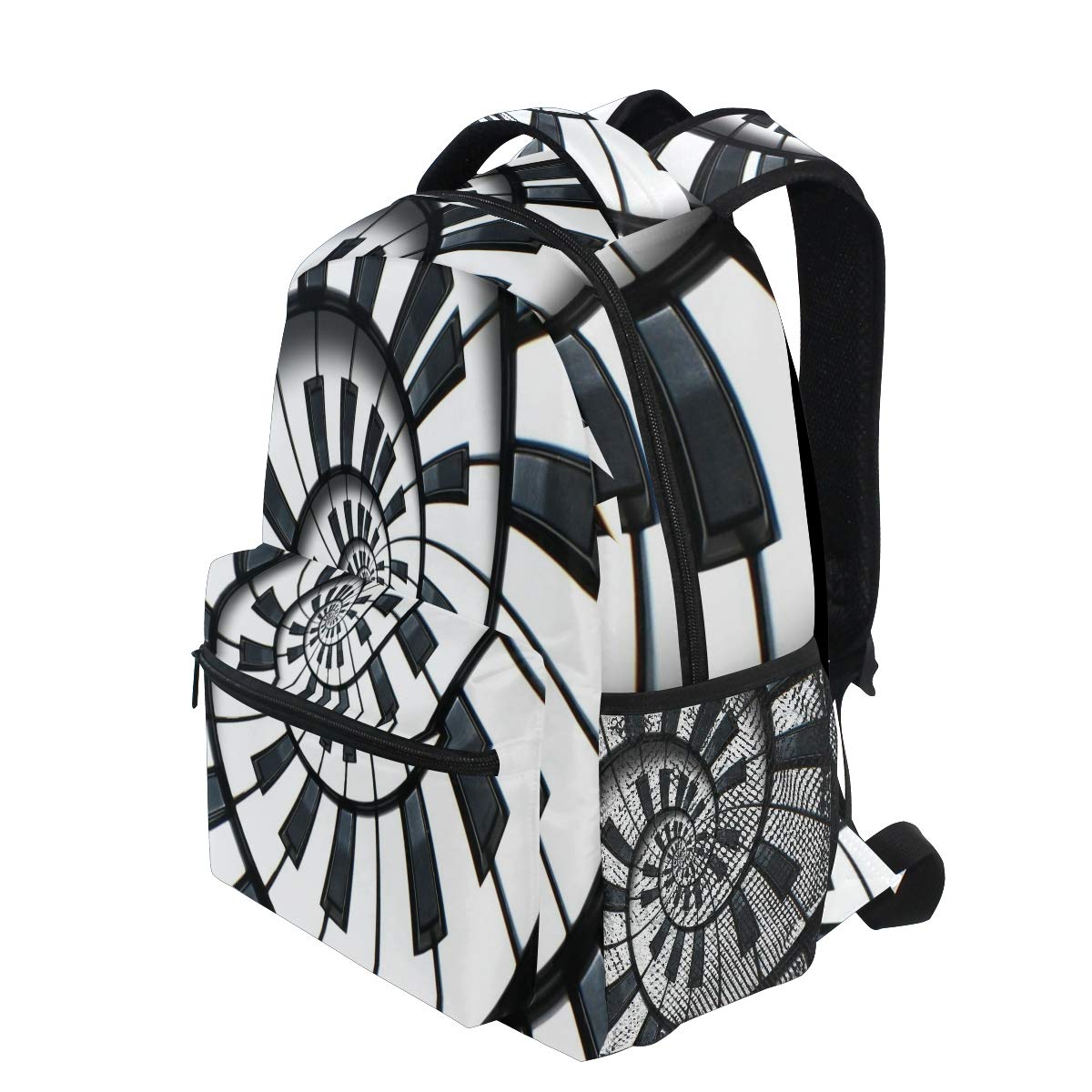 Stylish Mandala Music Piano Keys Backpack for Adults - Durable School, College, Travel & Hiking Daypack with Zipper for Women & Men | Perfect for Campus, Commuting & Outdoor Adventures