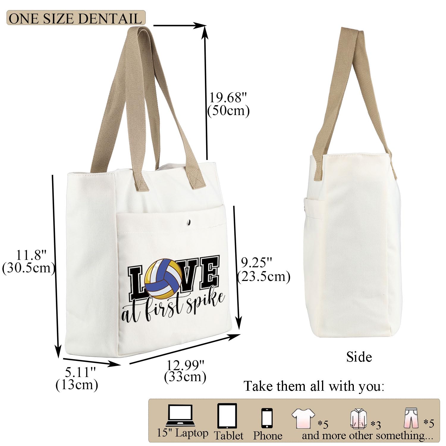 Premium Volleyball Tote Bag for Players & Coaches - Durable Gym Bag with Large Capacity - Perfect Volleyball Mom Gift & Team Sports Accessory (Great for Practice, Games & Travel)