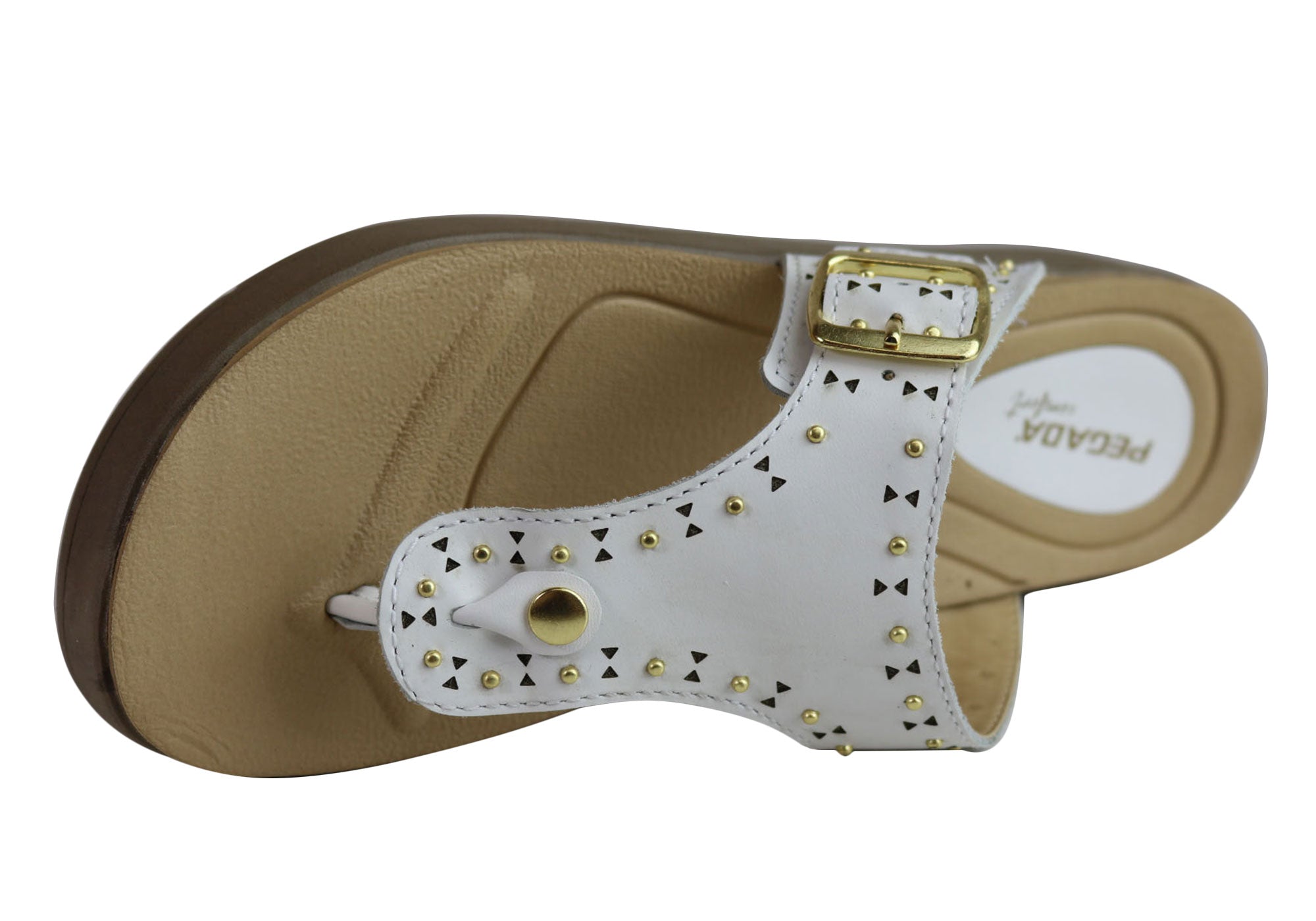 Jess Women's Cushioned Leather Sandals - Comfortable Flip Flops Made in Brazil - Perfect for Beach, Vacation & Summer Outfits