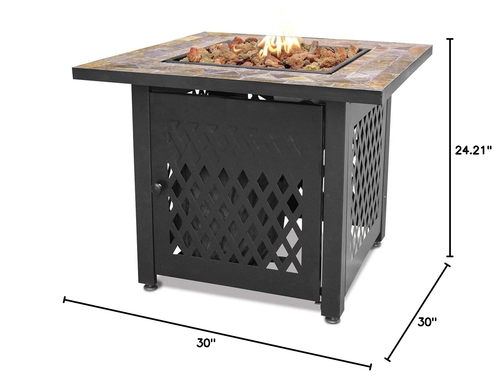 Endless Summer GAD1429SP Large Multi-Color Gas Outdoor Fireplace with Slate Mantel - Perfect for Patio, Backyard, and Garden Gatherings