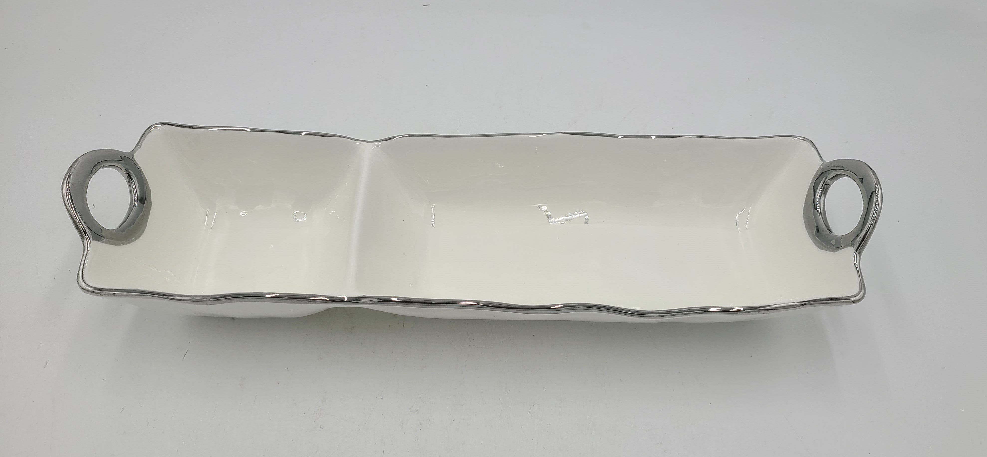 18x5.5 Inch 2-Piece Silver Server Rim - Pack of 20 - Perfect for Restaurant, Catering & Buffet Service