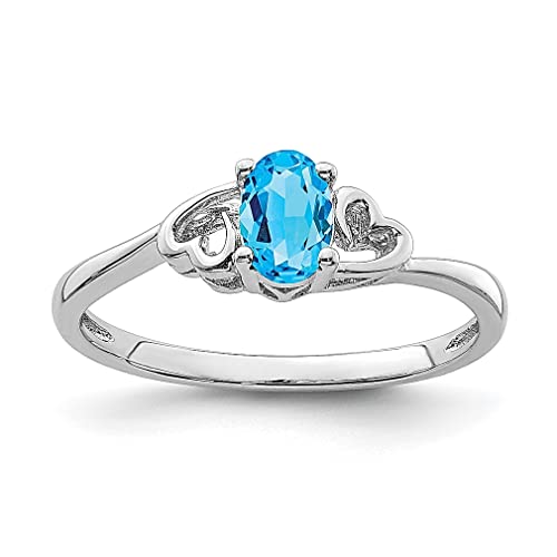 925 Sterling Silver Swiss Blue Topaz Ring - December Birthstone Jewelry for Women | Elegant Gemstone Gift for Her | Perfect for Anniversaries, Birthdays & Special Occasions