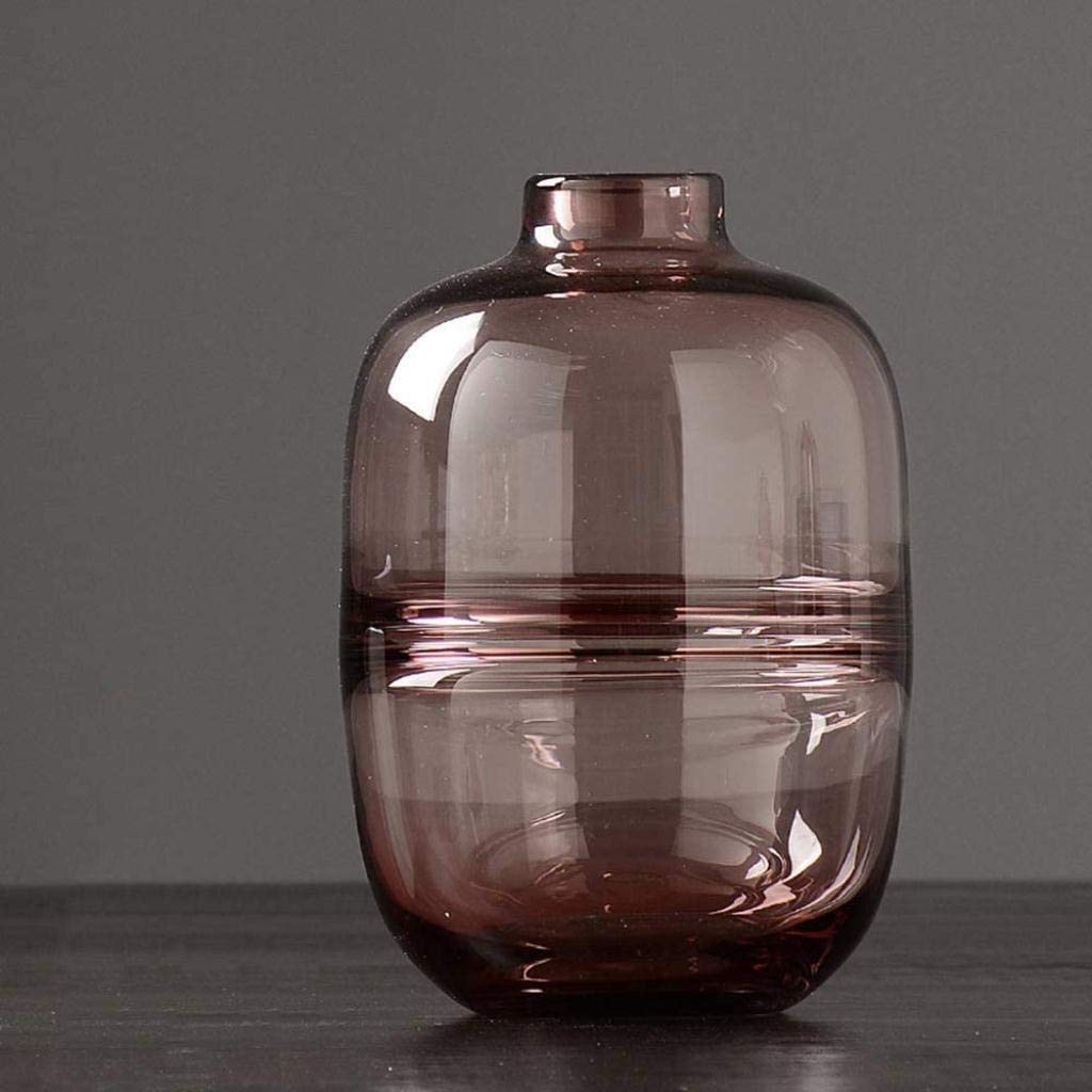 Modern Glass Sculpture Vase - Creative Pink Tabletop Flower Vase for Living Room Decor, Minimalist Home Decoration, Unique Glass Craft Gift Idea - Perfect for Centerpieces, Wedding Decor & Housewarming Gifts