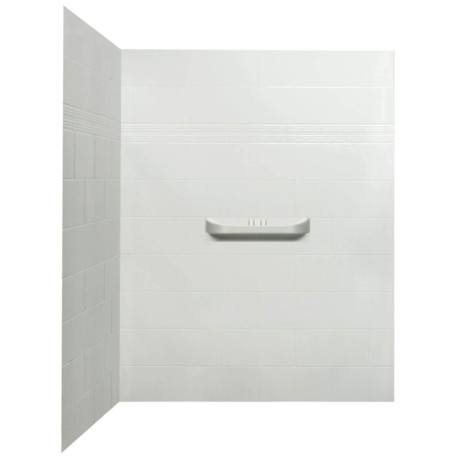 A&E Bath and Shower Laila Acrylic Corner Shower Wall - Waterproof Bathroom Organizer for Shampoo & Soap - Perfect for Small Bathroom Spaces & Apartment Living