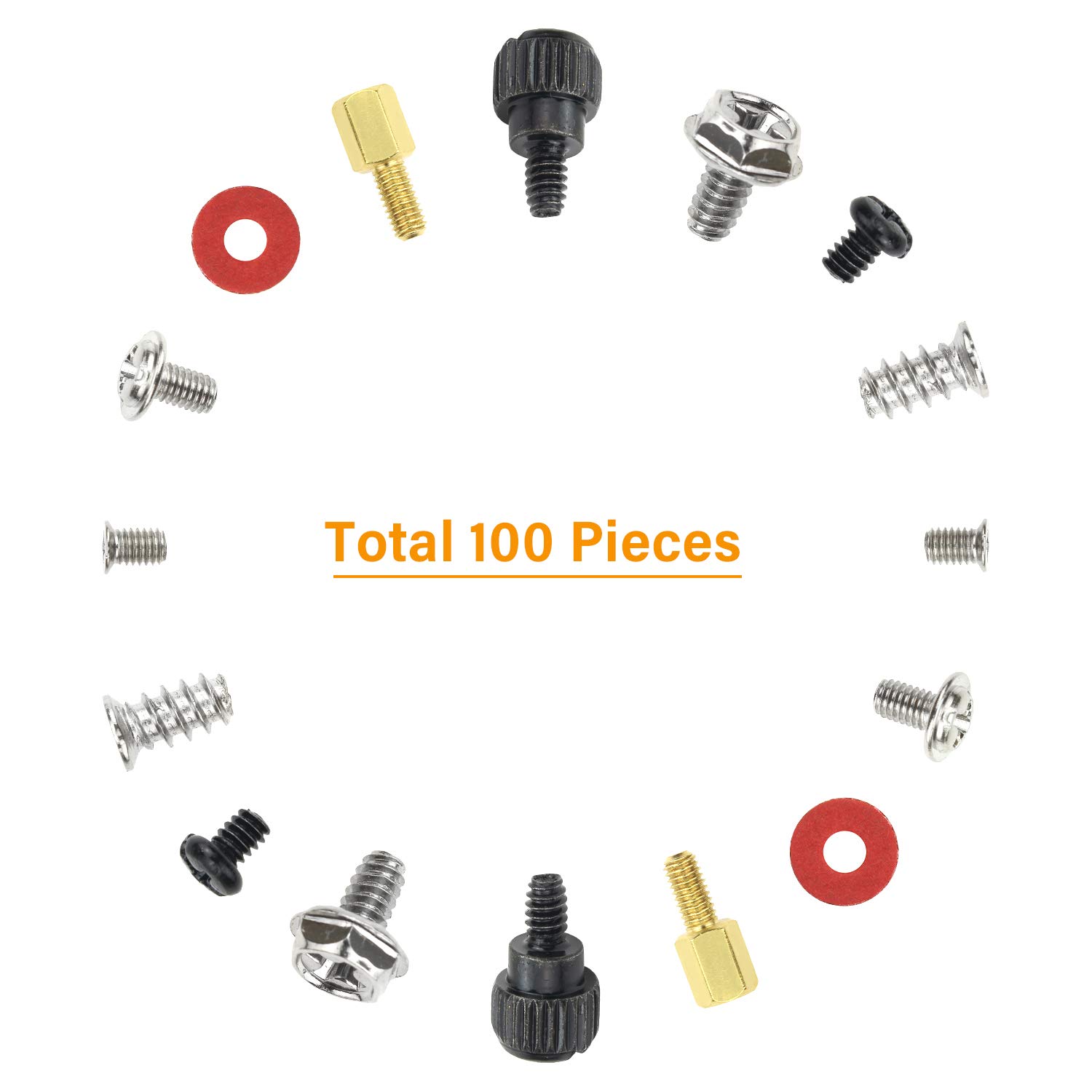 Premium PC Computer Screws & Standoffs Kit - Motherboard, Hard Drive, Case, Fan & Graphics Card Mounting Hardware | Secure & Durable Fasteners for PC Building & Repair
