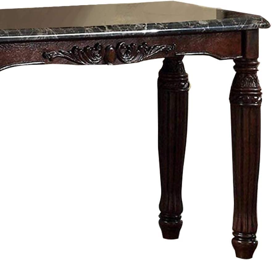 HomVent Traditional Espresso Solid Wood Sofa Table - Elegant Console Table with Faux Marble Top for Living Room, Entryway & Hallway | Perfect for Home Decor, Coffee Table Alternative & Space Saving Furniture