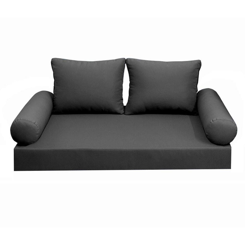 *Cover ONLY* - Style 1 Outdoor Daybed Mattress Bolster Back Pillow Slipcovers Knife Edge Twin - AD003 | Waterproof & UV Resistant Replacement Covers for Patio, Poolside & Garden Furniture