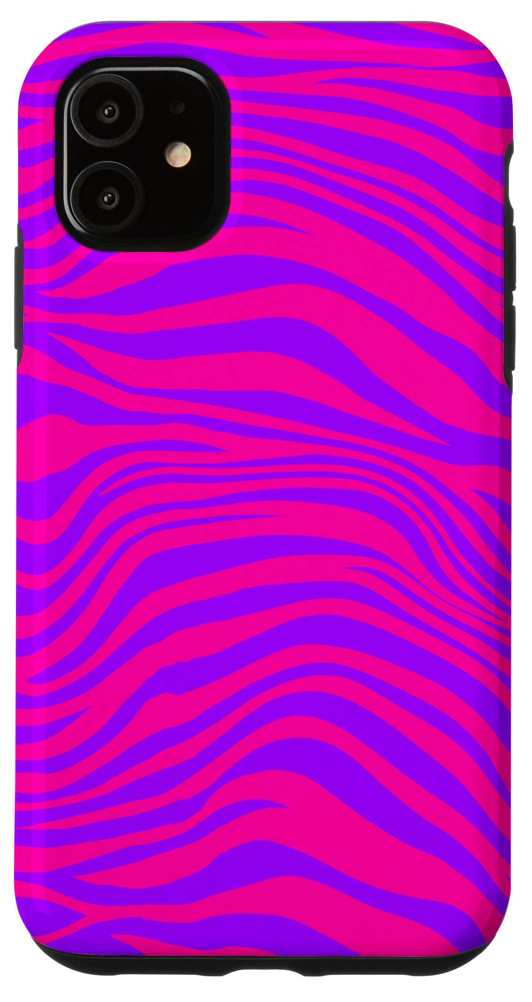 iPhone 11 Case - Pink & Purple Zebra Tiger Animal Print Protective Phone Cover | Trendy Design for Women & Girls | Perfect for Daily Use, Work & Travel