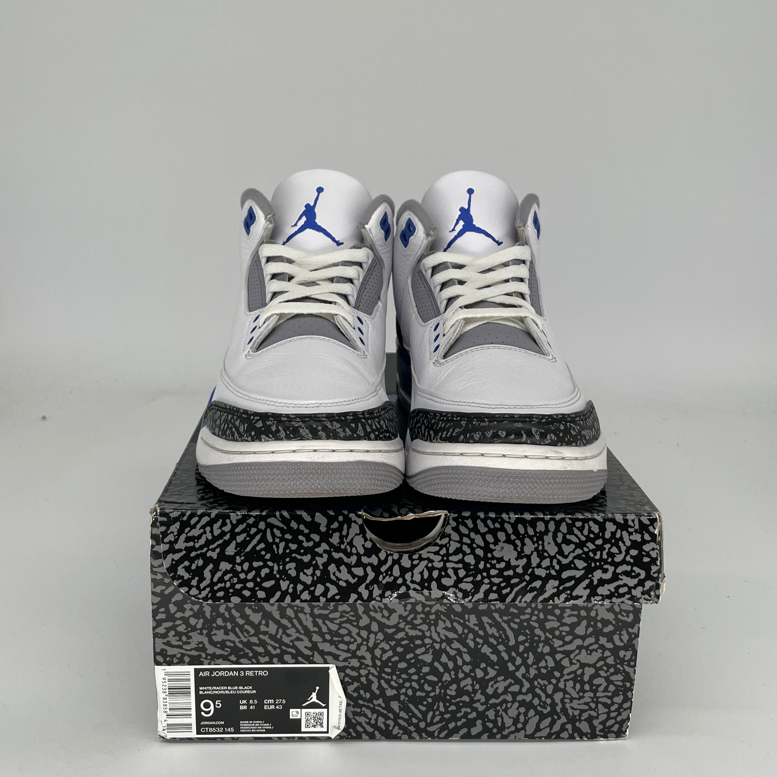 AIR JORDAN 3 RACER BLUE Men's Basketball Shoes Size 9.5 - Style CT8532-145 | Retro Sneakers for Running, Gym & Streetwear Fashion