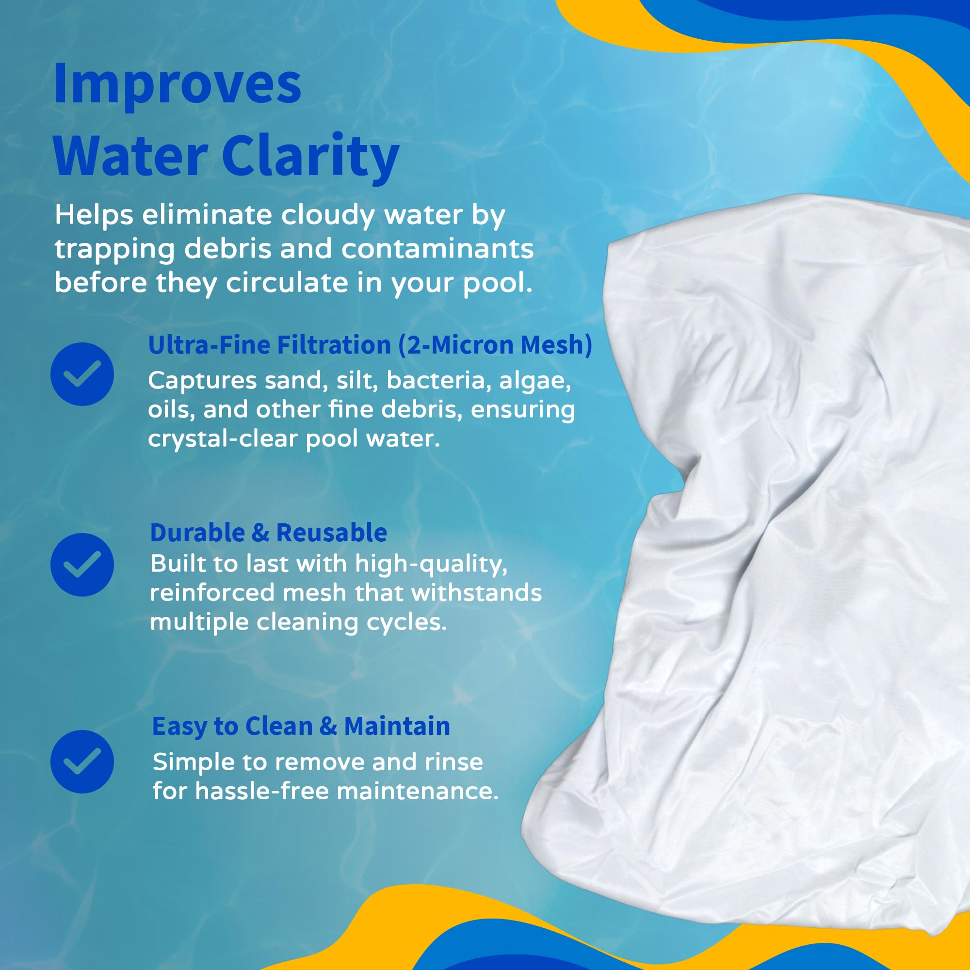 Blue Wave Aquafirst & Aquabot Pool Cleaner Replacement Filter Bag - White | Compatible with Most Robotic Pool Cleaners | Perfect for In-Ground & Above Ground Pools