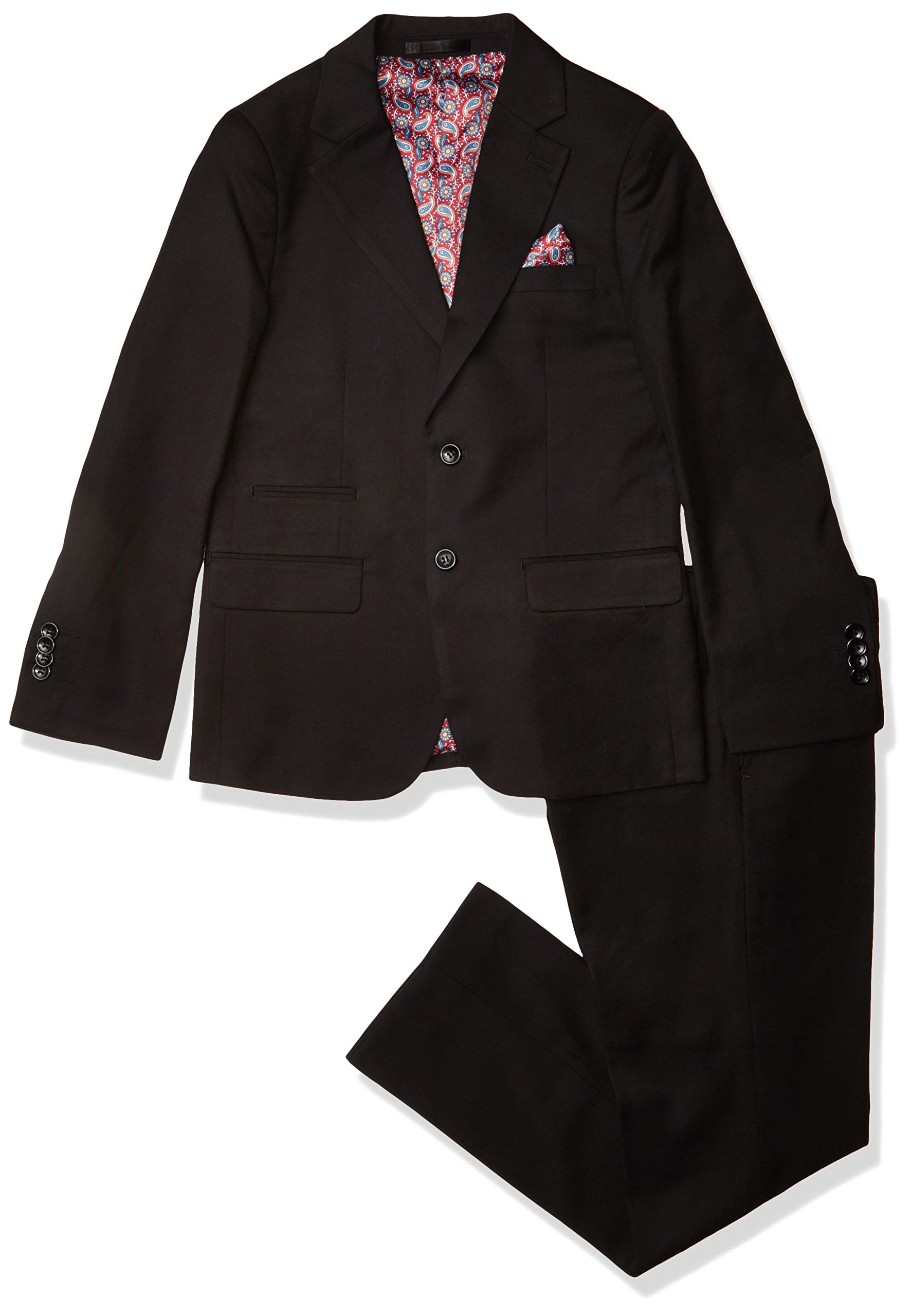 Isaac Mizrahi Boys 2-Piece Slim Fit Wool Blend Suit - Husky Sizes 8-20 | Formal Wear for Weddings, School Events & Special Occasions